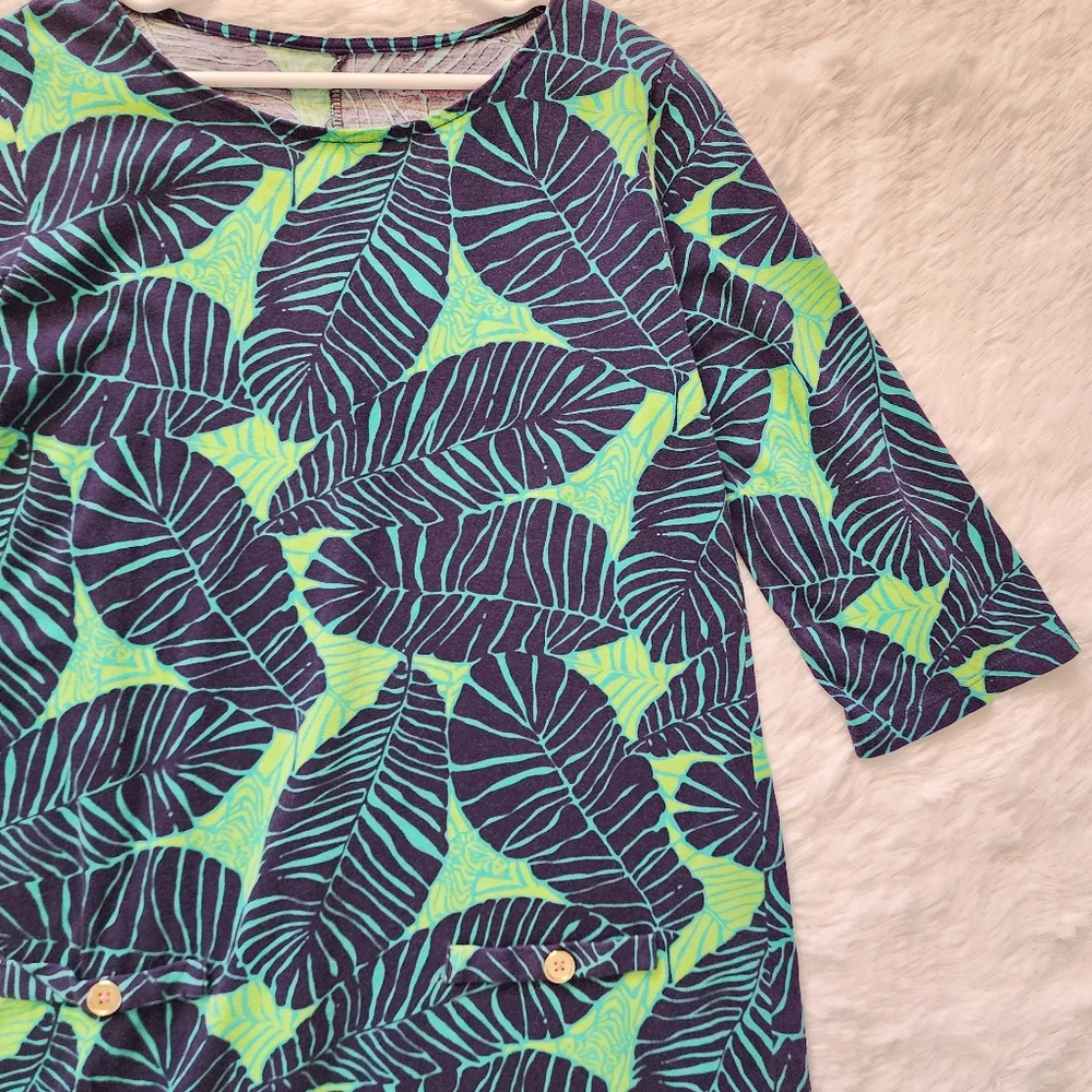 Lilly‎ Pulitzer Girls Green Carol Shift Dress Under the Palms Print